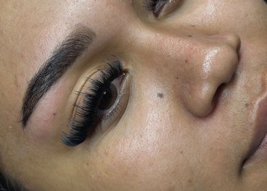 Close-up of lash extensions at I Lash Boutiqúe, Wolverhampton, England, GB.