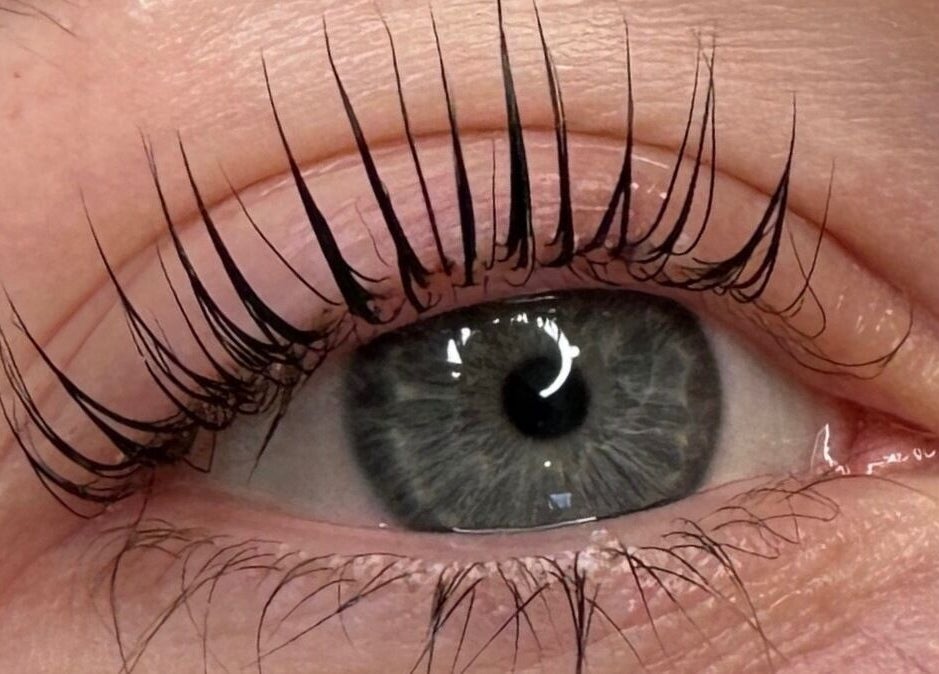 Close-up of expertly done lashes at AR Lashes and Brows, Crayford, England, GB.