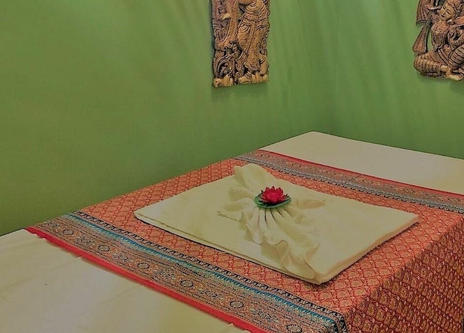 Sala massaggi con decorazione orientale al The Thaiwells, Vicenza, Veneto, IT.