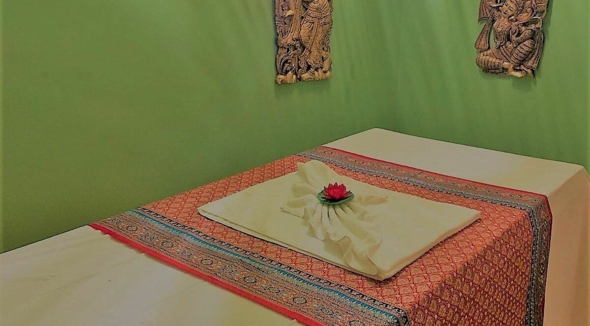 Sala massaggi con decorazione orientale al The Thaiwells, Vicenza, Veneto, IT.