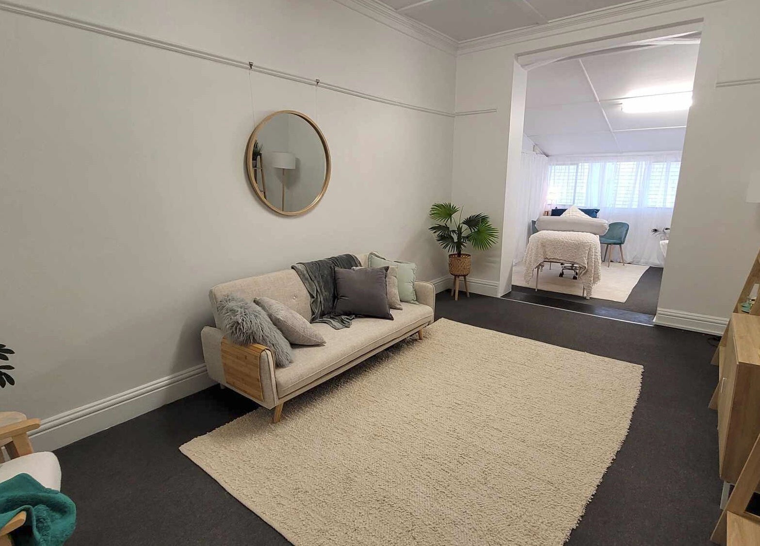 Tranquil seating area at Metamorphosis Awakening, Tweed Heads, New South Wales, AU, featuring cozy decor.