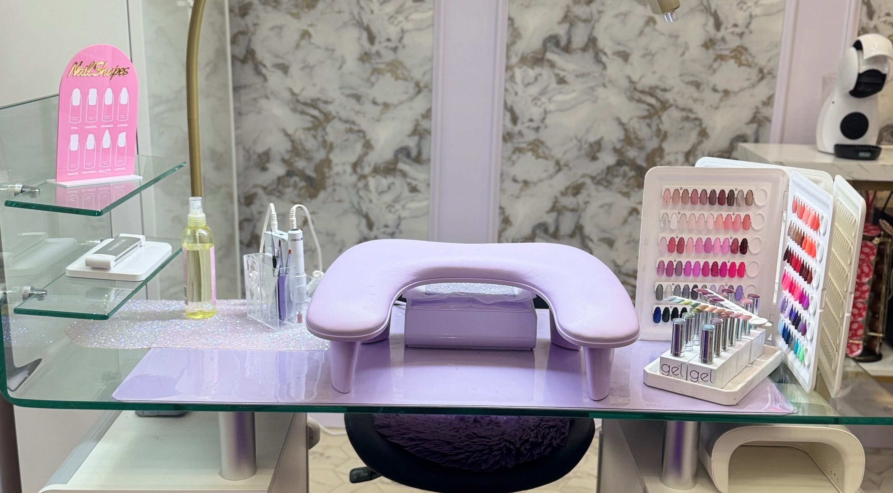 Plagued With Gelousy, 3A Watergate Arcade SY13 1DP nail station, showcasing color choices in Whitchurch, England, GB.