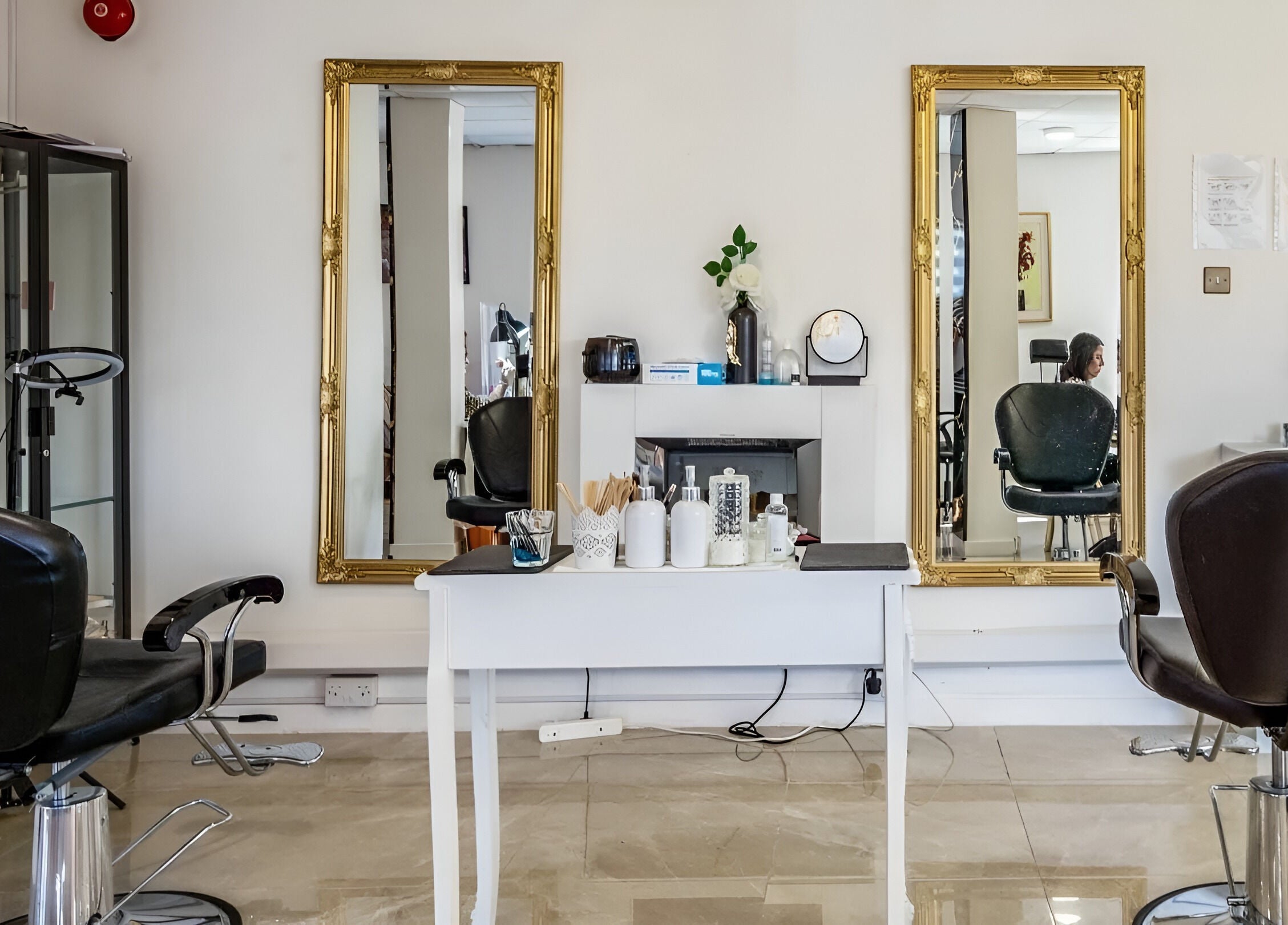 Elegant beauty salon chairs and mirrors at Fifty Shades Nails and Beauty, Dublin, County Dublin, IE.