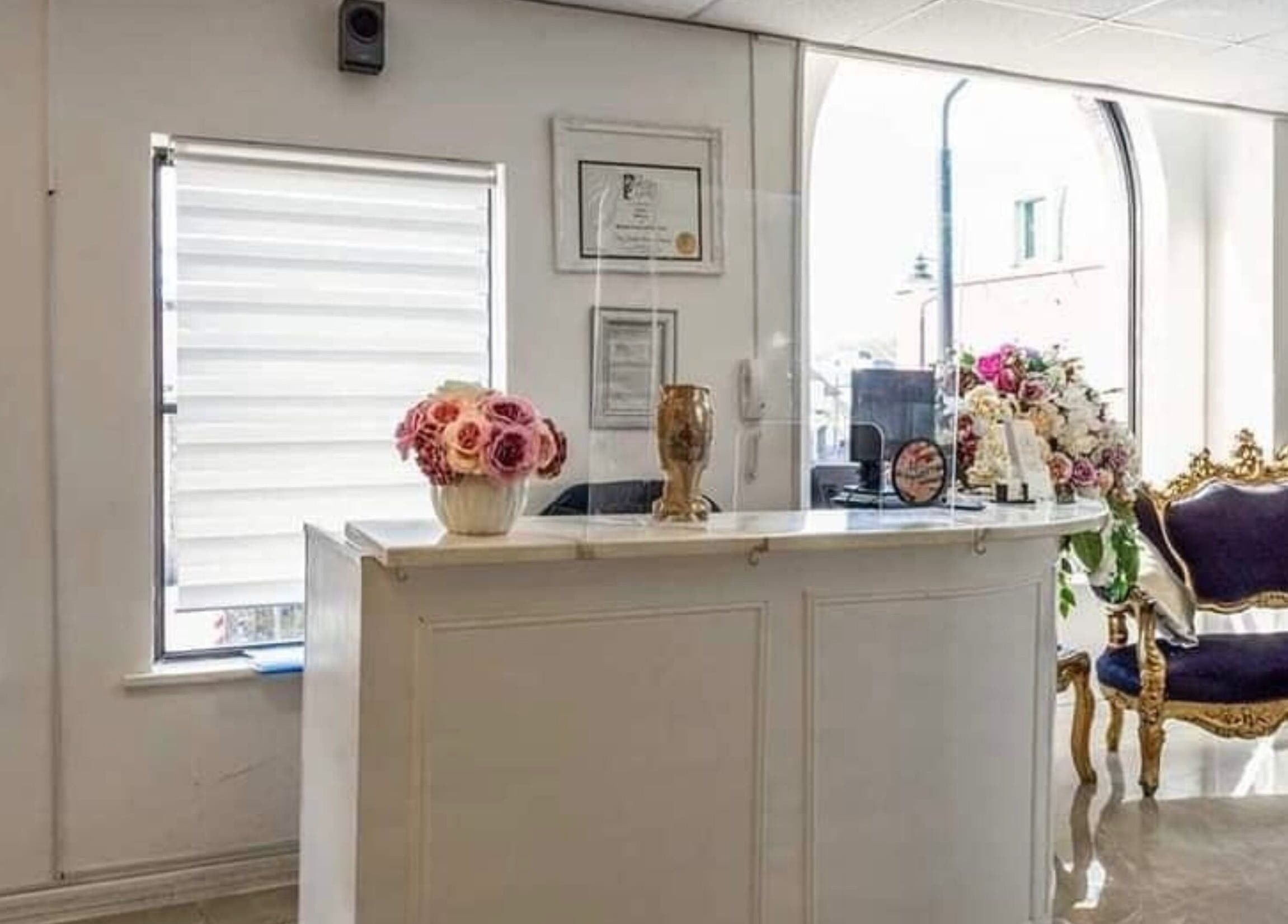 Luxurious reception at Fifty Shades Nails and Beauty, Dublin, County Dublin, IE, featuring elegant decor.