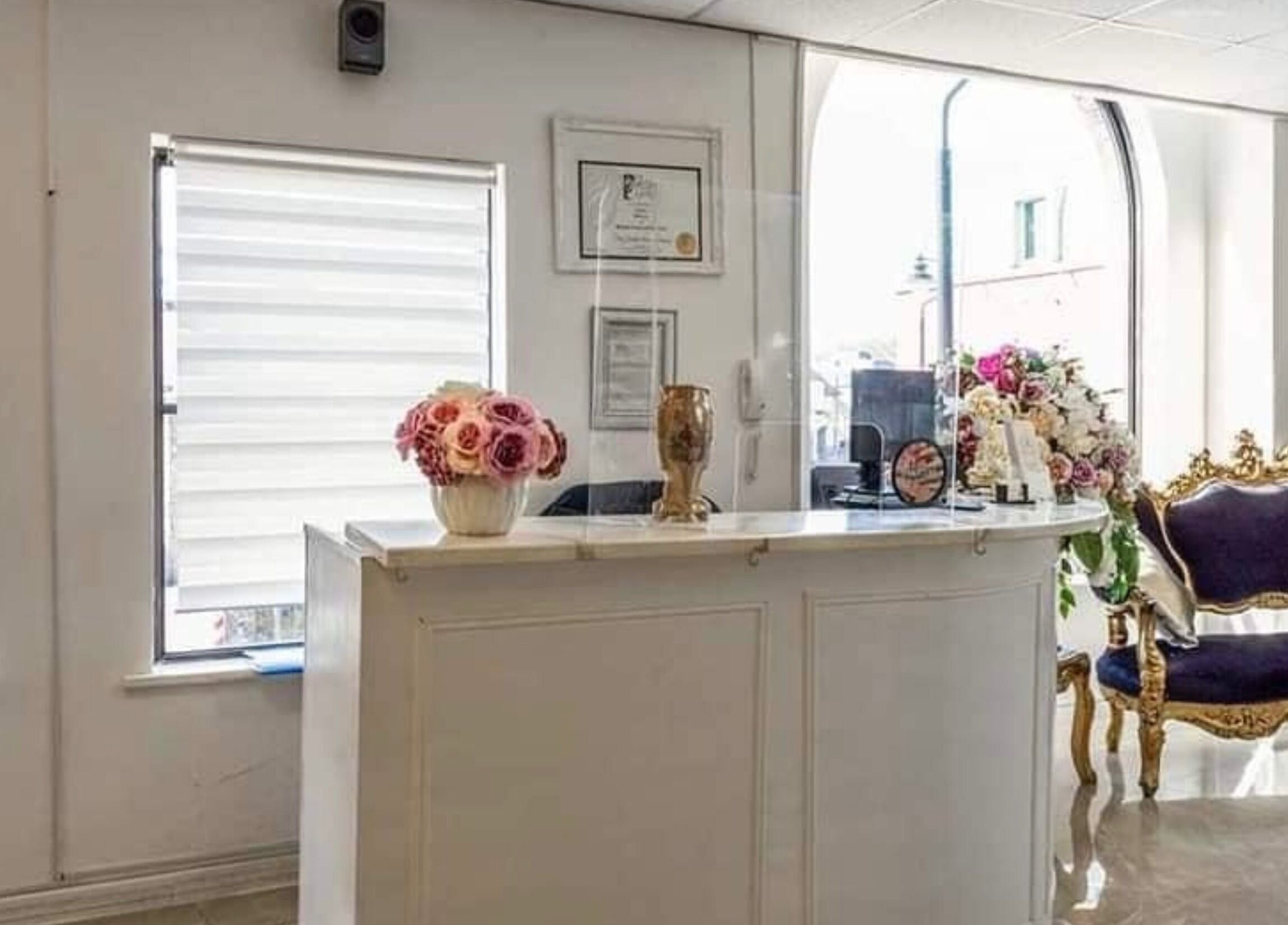 Luxurious reception at Fifty Shades Nails and Beauty, Dublin, County Dublin, IE, featuring elegant decor.