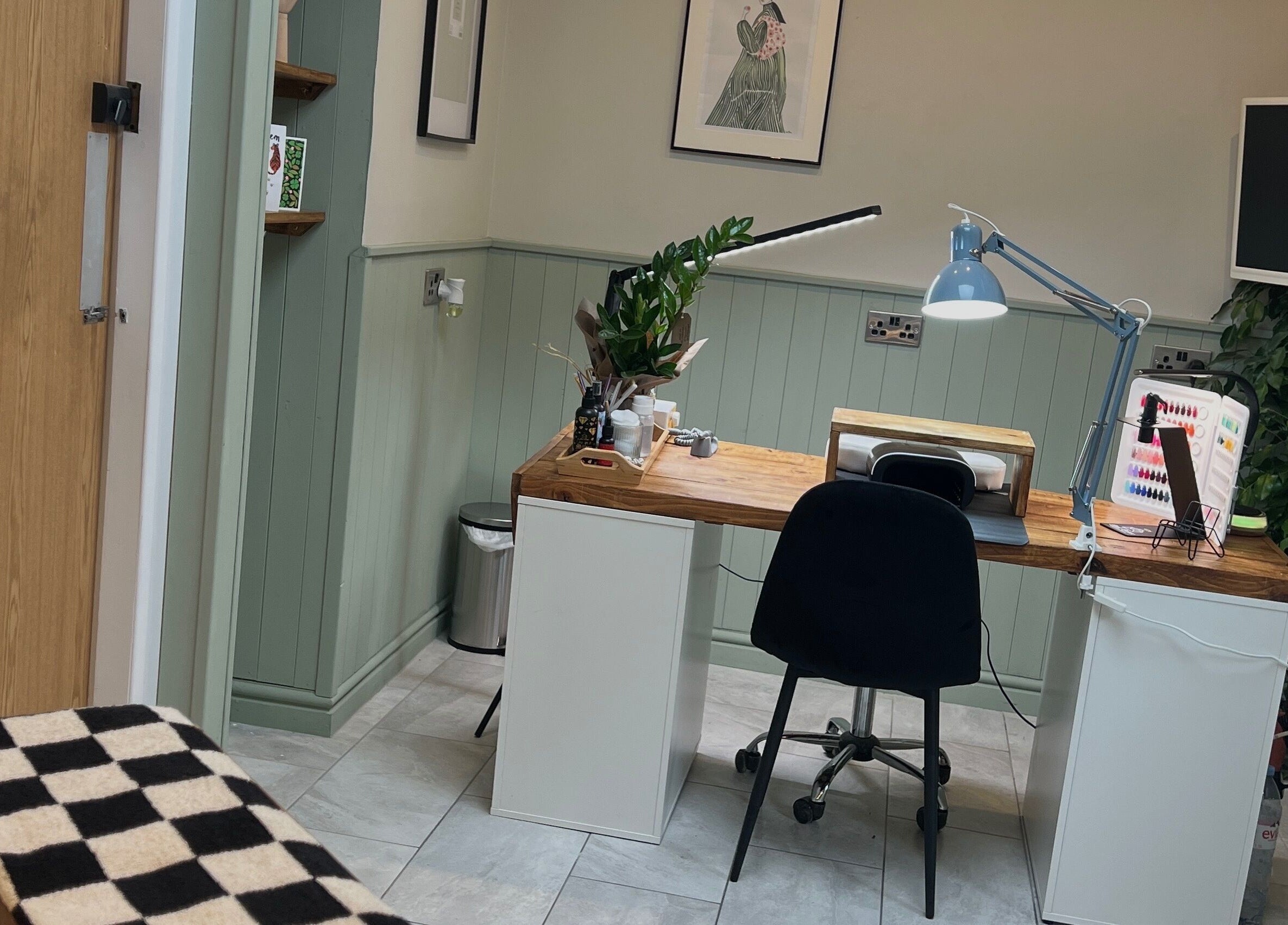 Charming nail care station at The Nail Studio with Lauren, Southport, England, GB, featuring a tidy desk setup.
