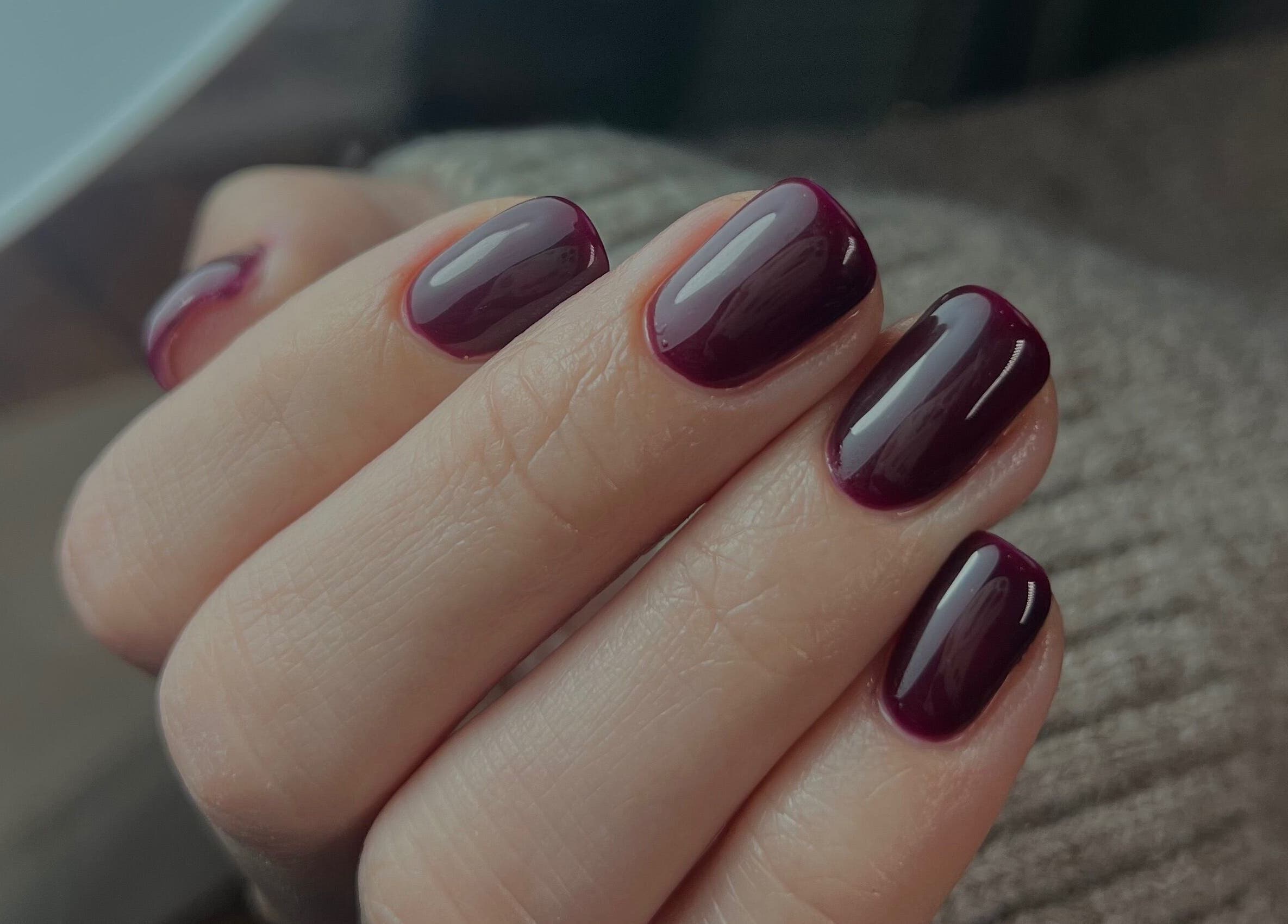 Burgundy nails showcase stunning manicures at The Nail Studio with Lauren, Southport, England, GB.