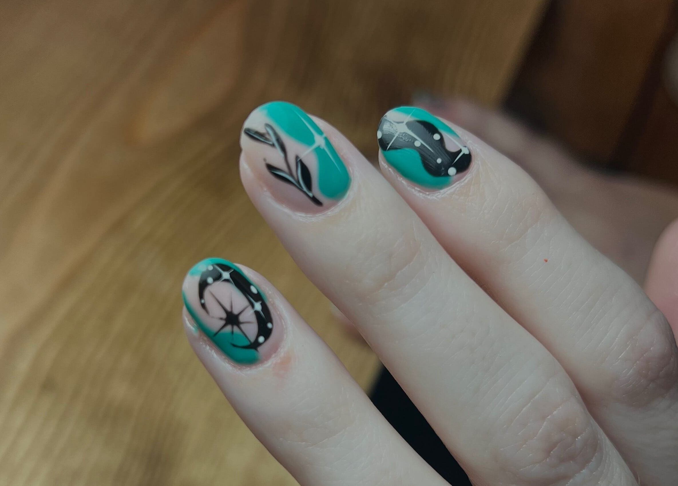 Artistic nail design at The Nail Studio with Lauren, Southport, England, GB.