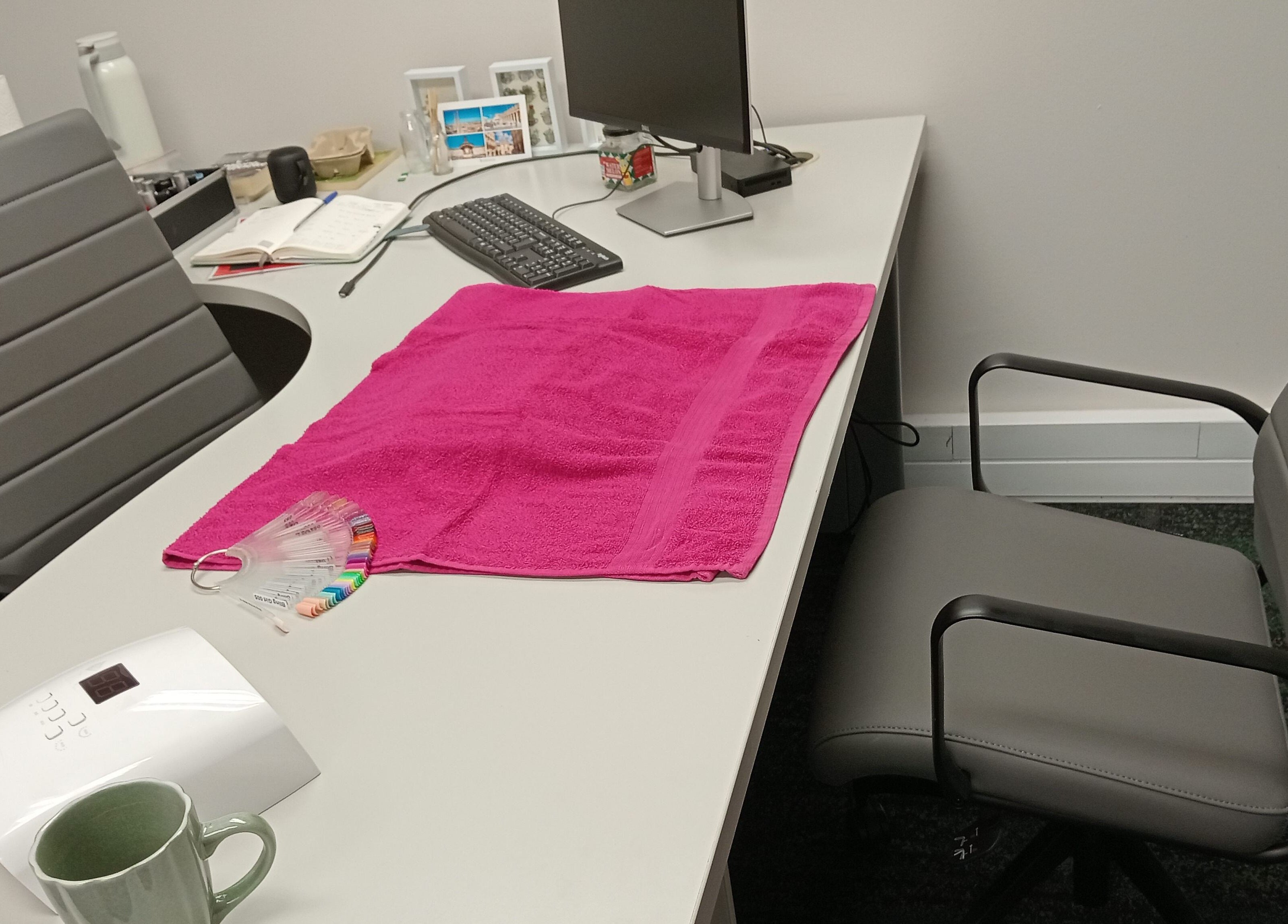 Cozy setup for beauty treatments at ADG at Hensoldt Office in Irene, Centurion, Gauteng, ZA.