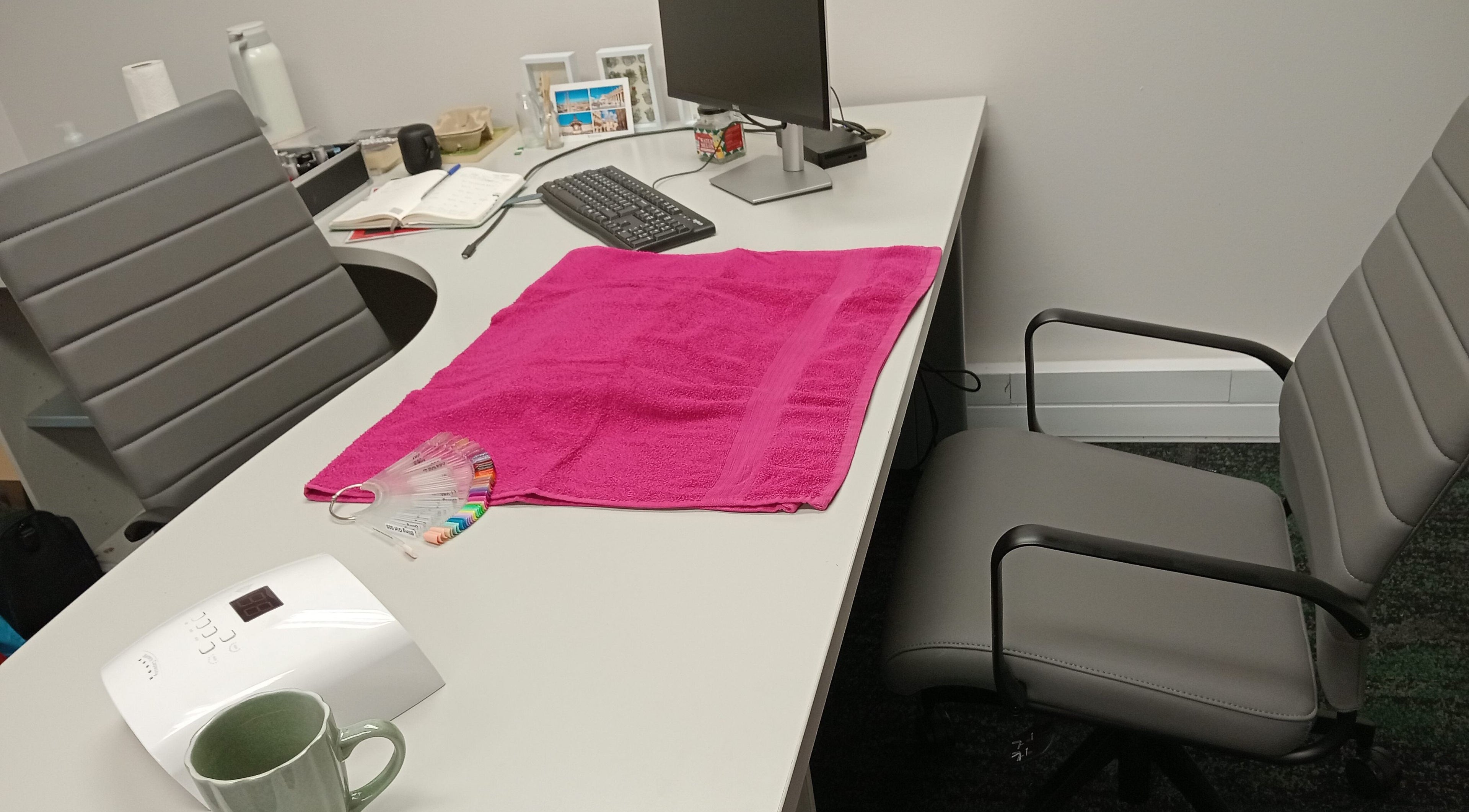 Cozy setup for beauty treatments at ADG at Hensoldt Office in Irene, Centurion, Gauteng, ZA.