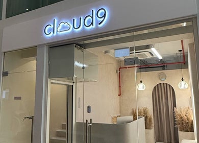 Elegant entrance of Cloud9 Beauty Bar (Hougang), Singapore, Singapore, SG with inviting decor and soft lighting.