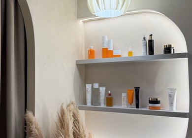 Elegant skincare product display at Cloud9 Beauty Bar (Hougang), Singapore, Singapore, SG.