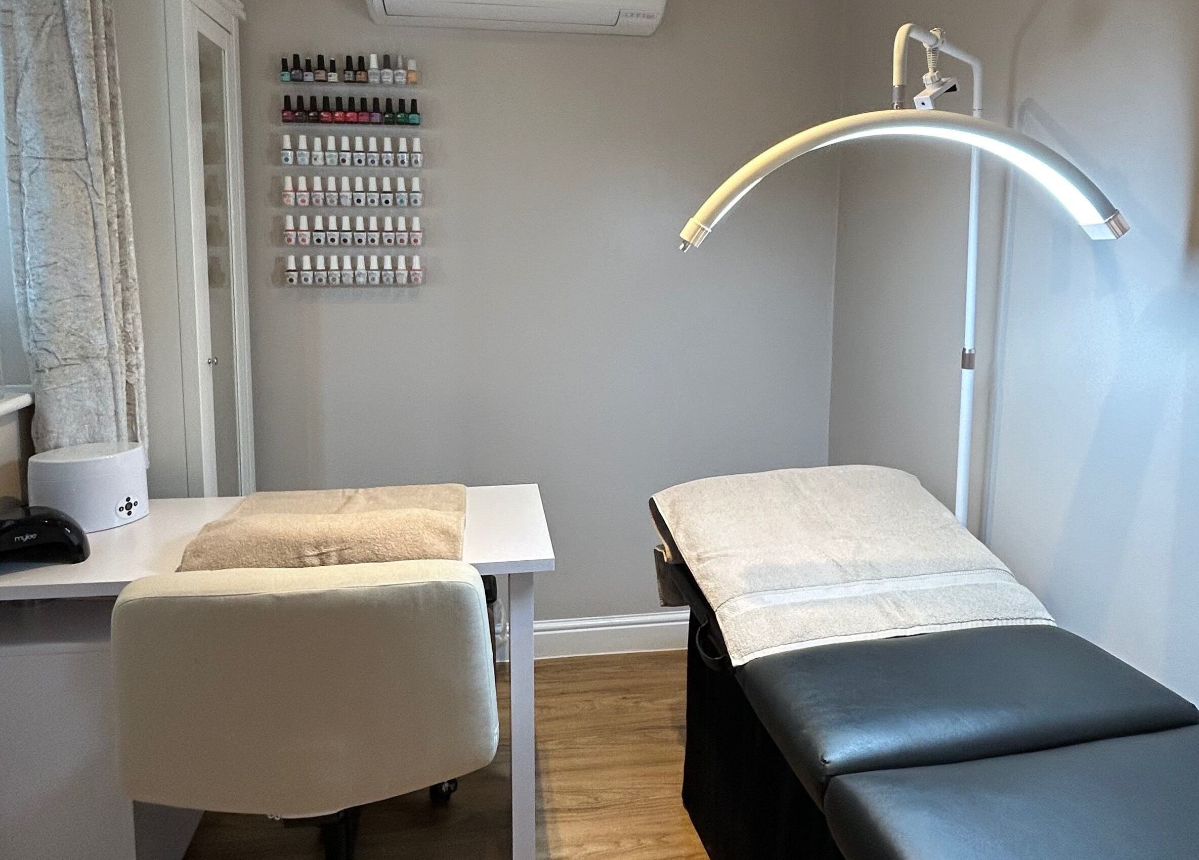 Tranquil beauty treatment room at Beauty Box by Becky McDaid, Peterborough, England, GB.