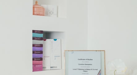 Elegant display of beauty certifications at CS Aesthetic Injector Nurse, Southampton, England, GB.