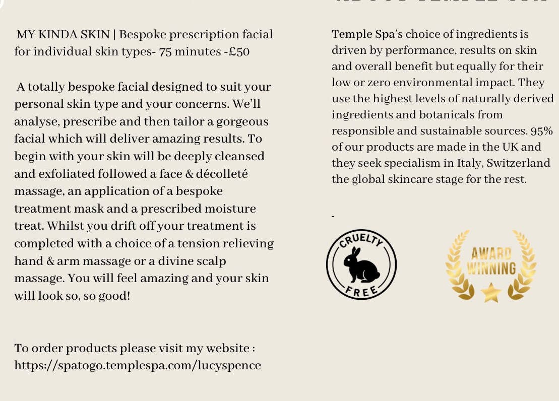 Lucymullerbeauty in Leeds, England, GB offers bespoke facials, tailored to skin types, with cruelty-free and award-winning products.