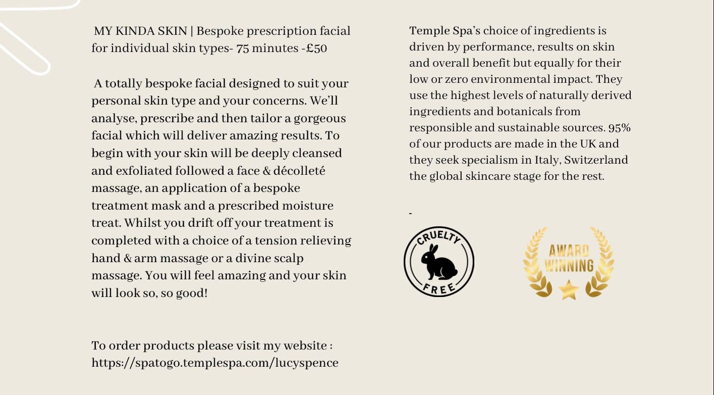 Lucymullerbeauty in Leeds, England, GB offers bespoke facials, tailored to skin types, with cruelty-free and award-winning products.