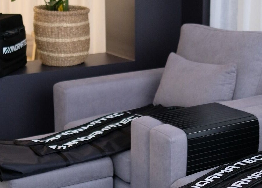 Comfortable wellness chair at Feel Good Nation, Leichhardt, New South Wales, AU, featuring relaxation equipment.