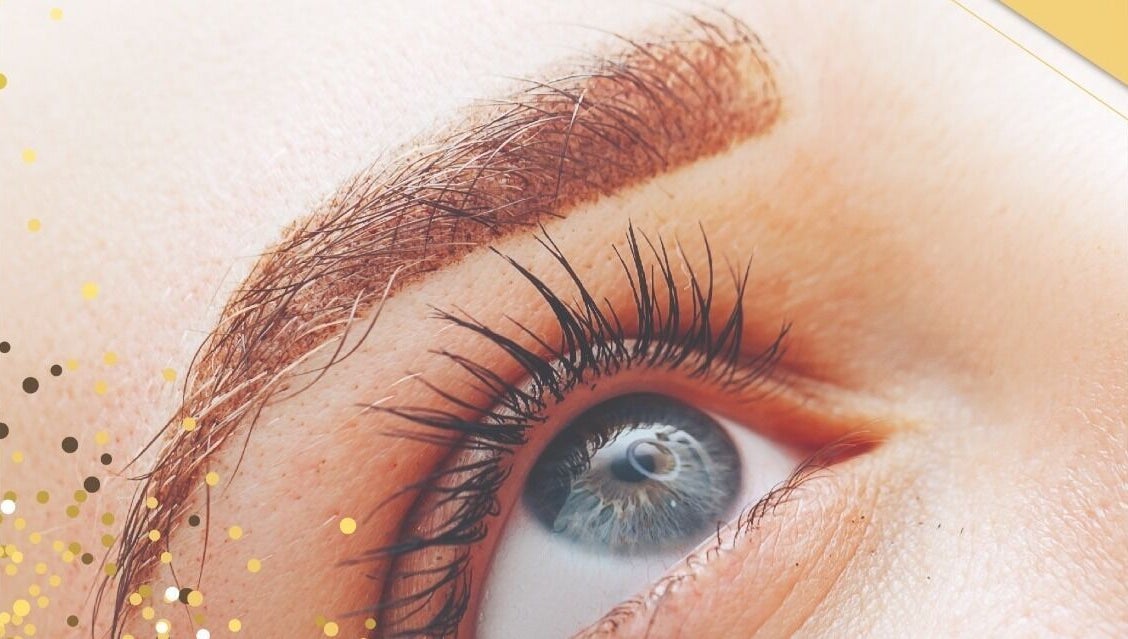 Close-up of beautifully groomed eyebrow and lashes at Beauty Expressed in Colours, Marsascala, MT.