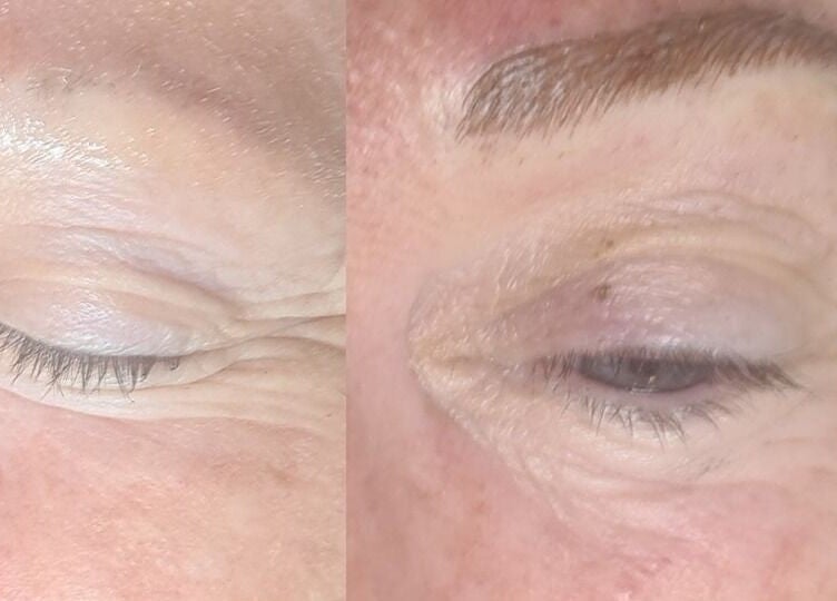 Brow enhancement at Beauty Expressed in Colours, Marsascala, MT, showcasing before and after results.