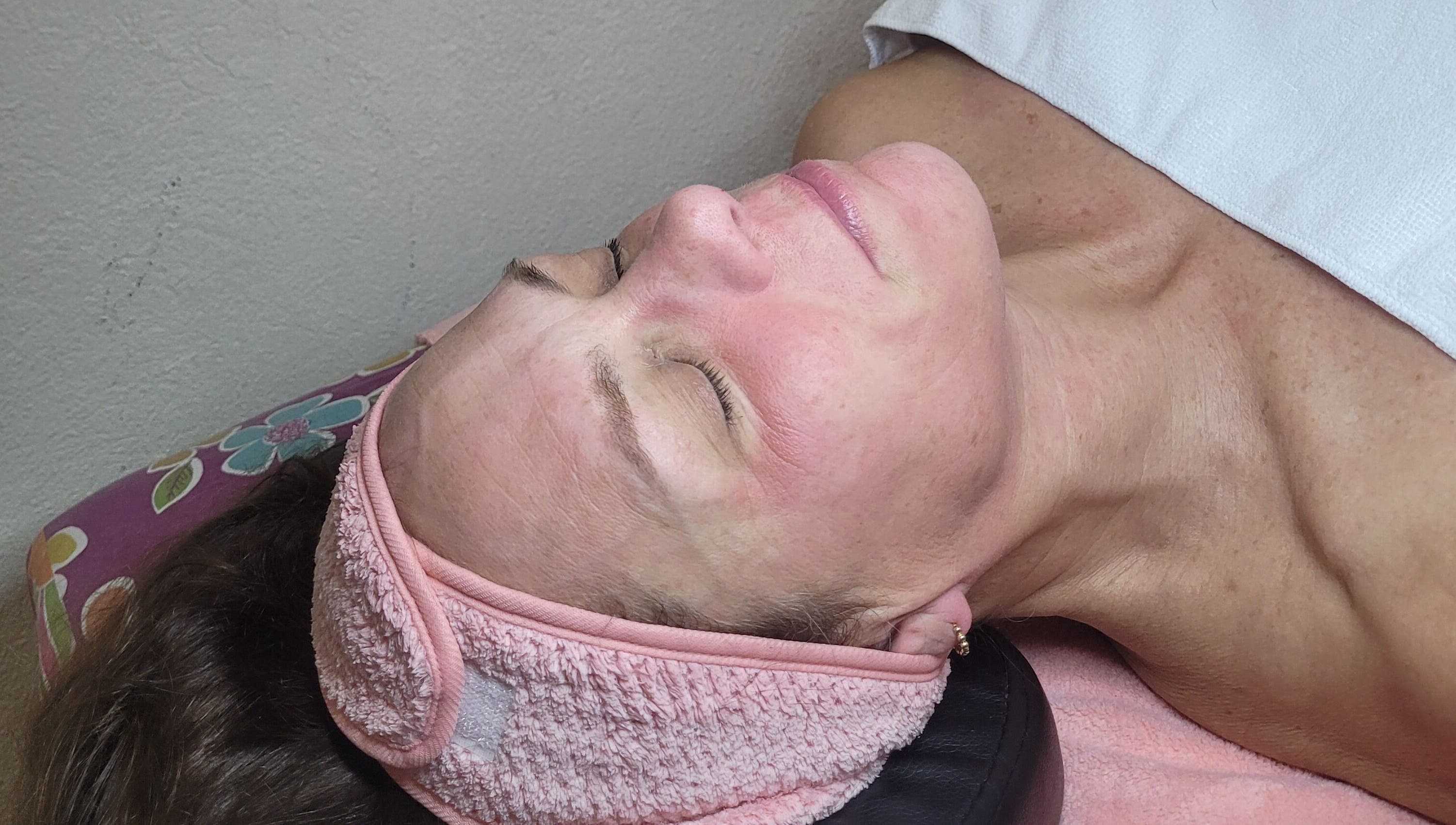 Facial treatment at M'Shantelle Beautii, Speightstown, Saint Peter, BB, showcasing rejuvenated skin.
