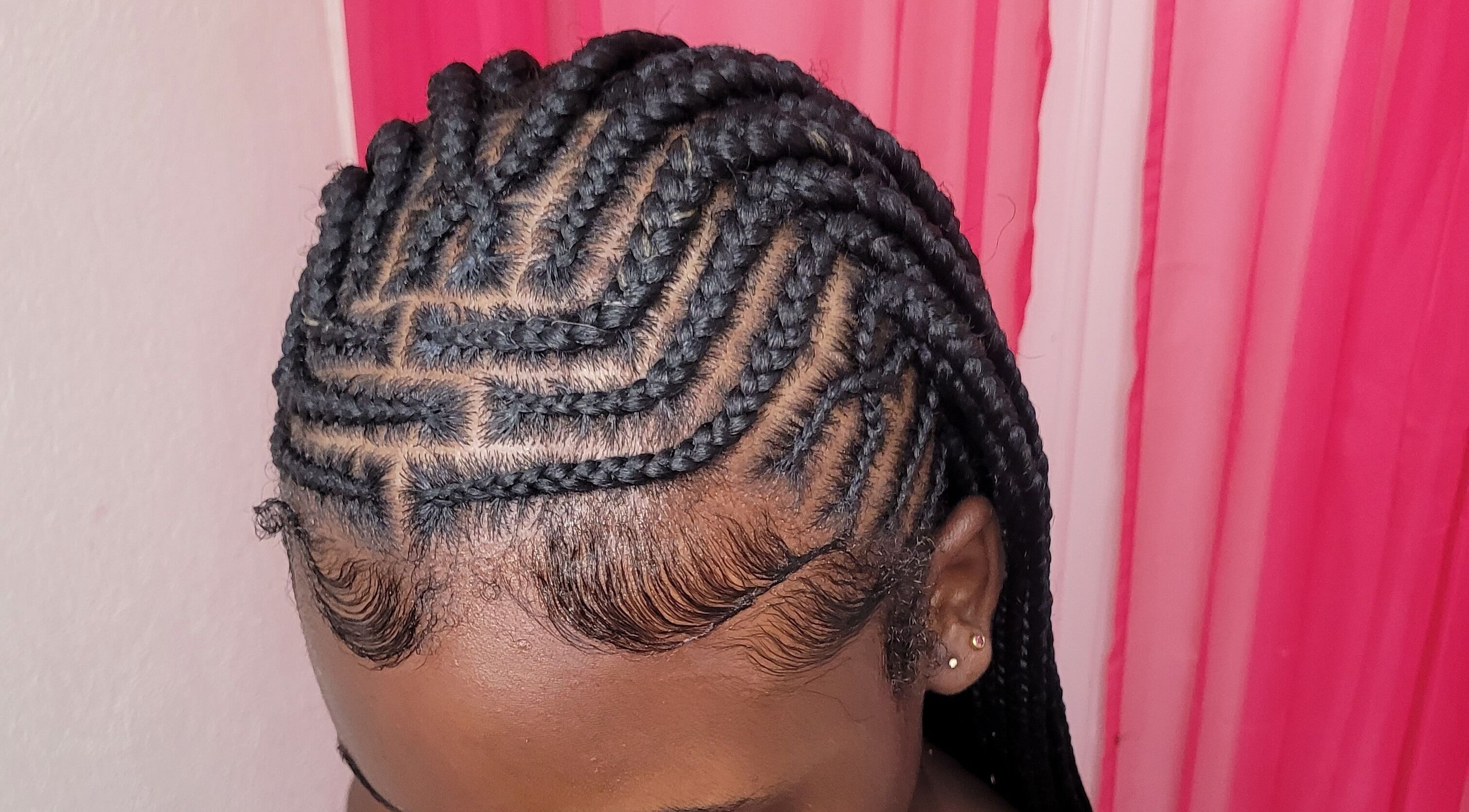 Intricate braided hairstyle at M'Shantelle Beautii, Speightstown, Saint Peter, BB.