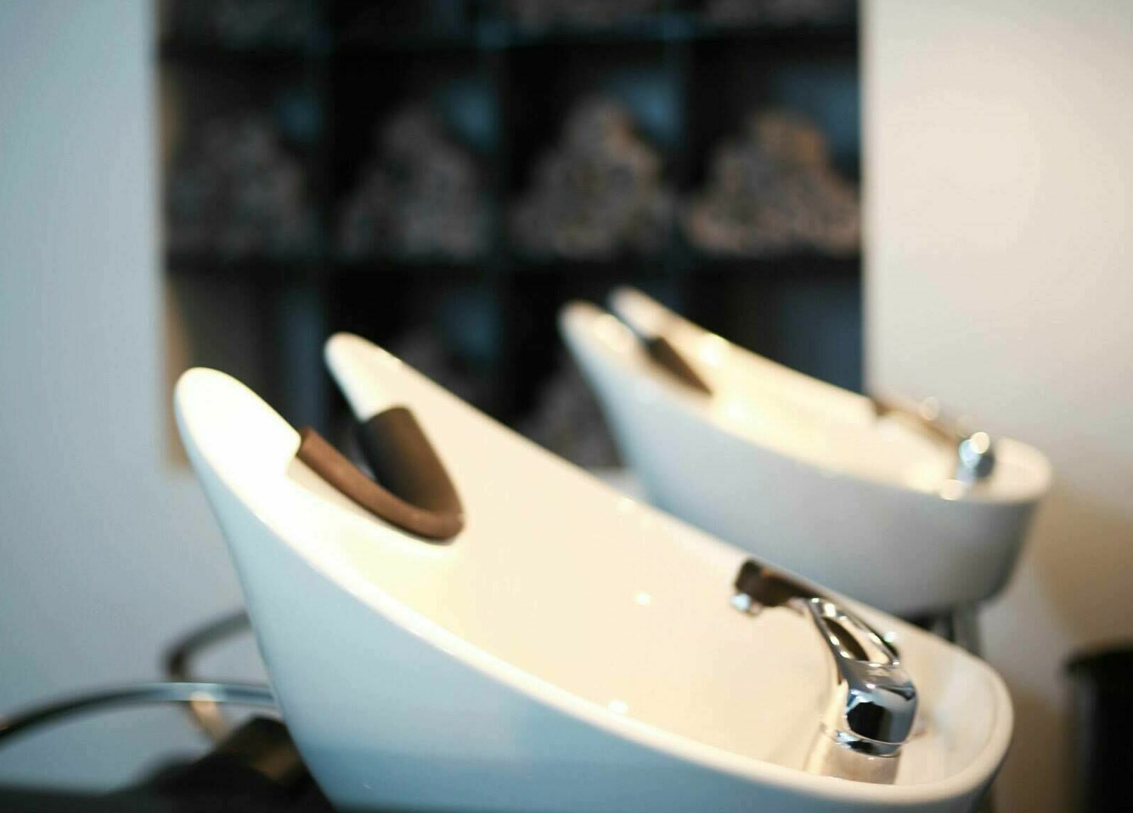 Luxurious wash stations at Charlie Browns Hair Studio Ltd in Stoke-on-Trent, England, GB.