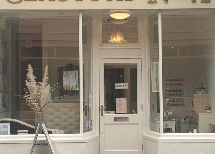 Exterior of Beauty at No.1 in Berkhamsted, England, GB featuring elegant storefront design.
