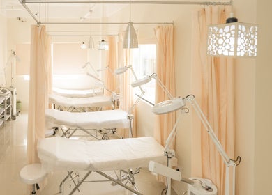 Clean, modern treatment room at Skin Clean Dermatology Clinic, Biñan, Calabarzon, PH.
