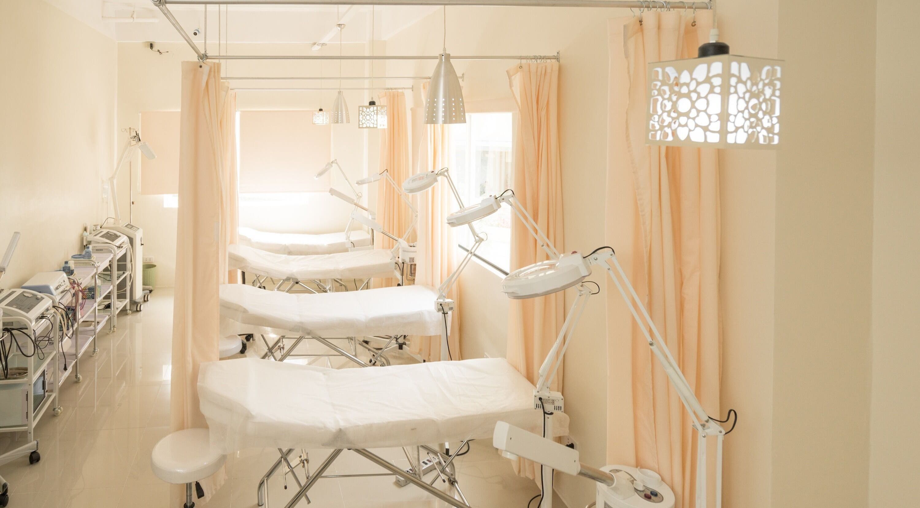 Clean, modern treatment room at Skin Clean Dermatology Clinic, Biñan, Calabarzon, PH.