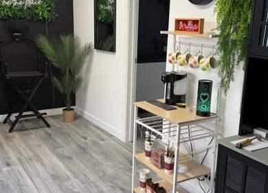 Trendy beauty corner at Beauty by Mandy, Whitehaven, England, GB, featuring chic decor and relaxation space.