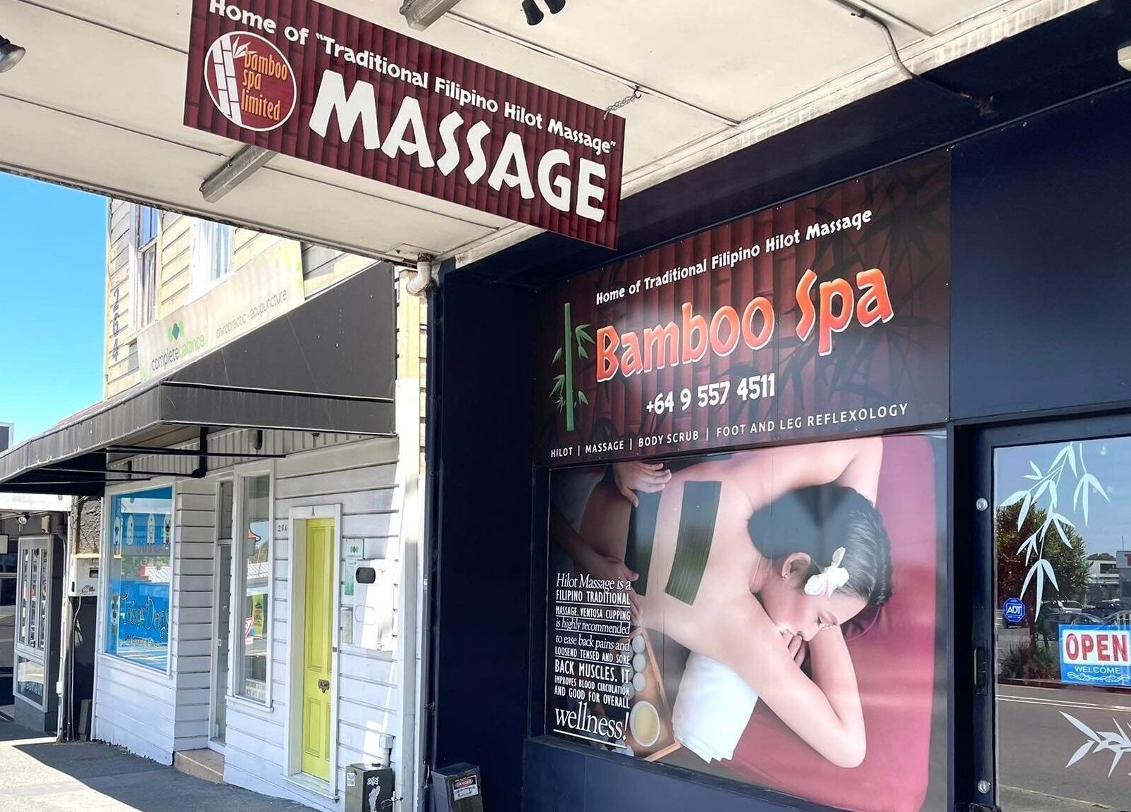 Front entrance of Bamboo Spa Onehunga in Auckland, Auckland, NZ showcasing spa services.