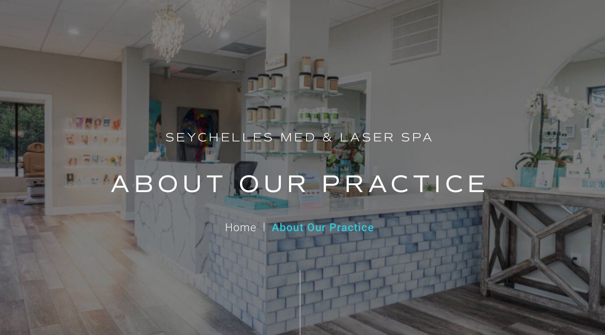 Elegant reception area of The Beaute Compound in The Woodlands, Texas, US showcasing modern spa decor.