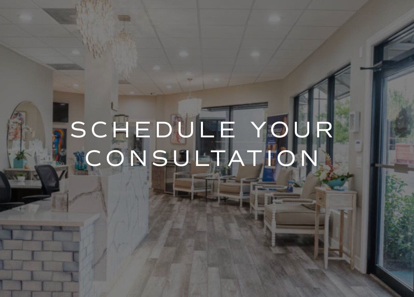 Modern reception area at The Beaute Compound in The Woodlands, Texas, US, featuring elegant decor and seating.