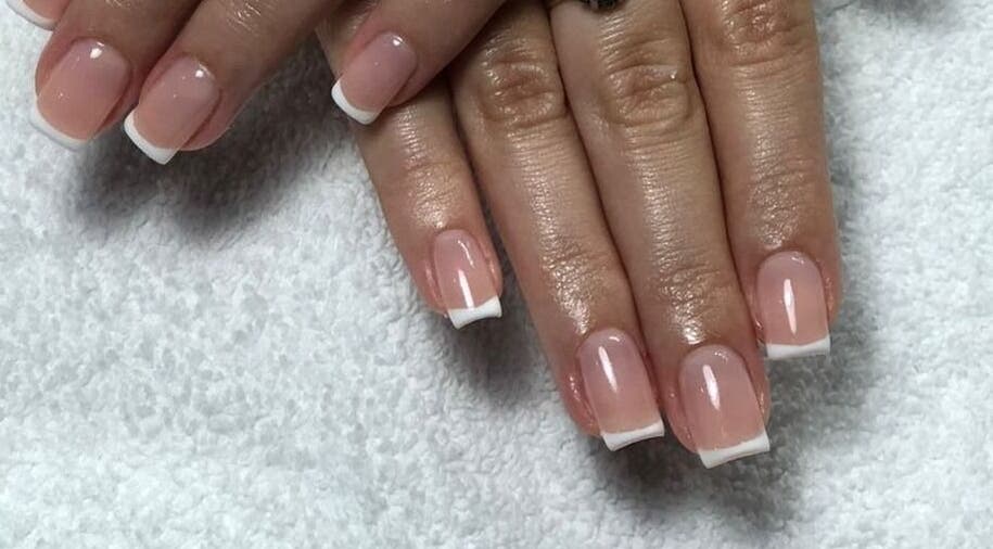 French manicure nails at Day and Night Beauty, Kingston, St. Andrew Parish, JM.