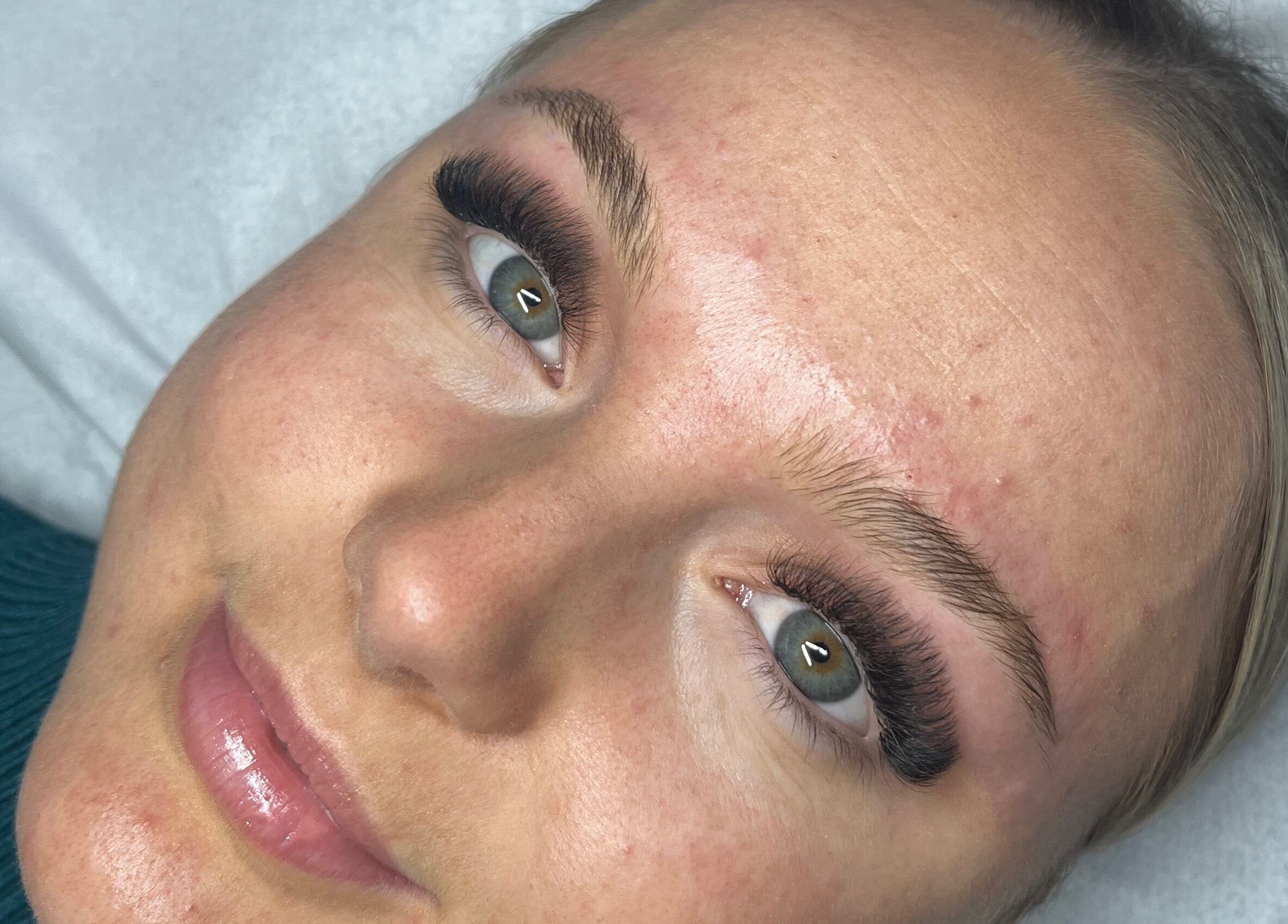 Client with enhanced lashes at Lucys Beauty Lounge in Addlestone, England, GB, showcasing beautiful results.