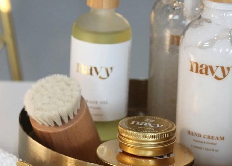 Luxurious Navy products displayed at The Mix Up, Cannock, England, GB, enhancing the beauty and wellness experience.