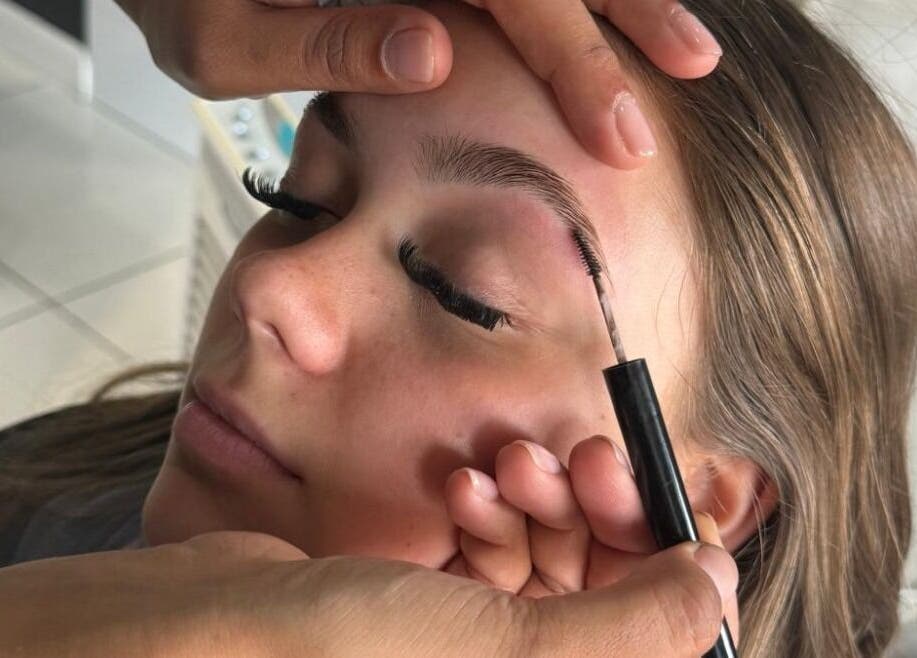 Expert brow styling at The Mix Up in Cannock, England, GB, showcasing precision beauty techniques.