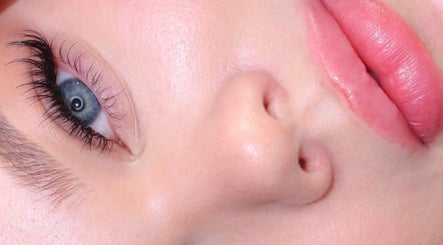 Close-up of enhanced eyelashes at ANGEL LASH, Beaconsfield, Western Australia, AU.