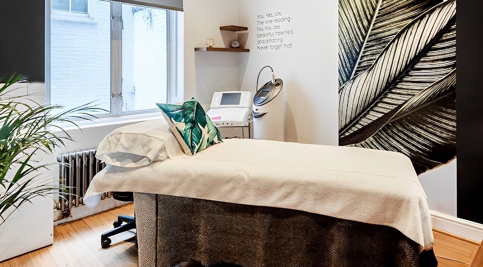 Serene treatment room at Balance On The Lane, London, England, GB with relaxing decor and spa bed.