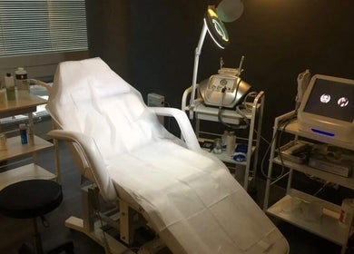 Luxurious spa treatment room at Elegance Cosmetic in Markham, Ontario, CA, featuring advanced beauty equipment.