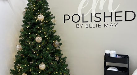 Christmas tree and decor at POLISHED BY ELLIE MAY, Clacton-on-Sea, England, GB enhancing festive ambience.