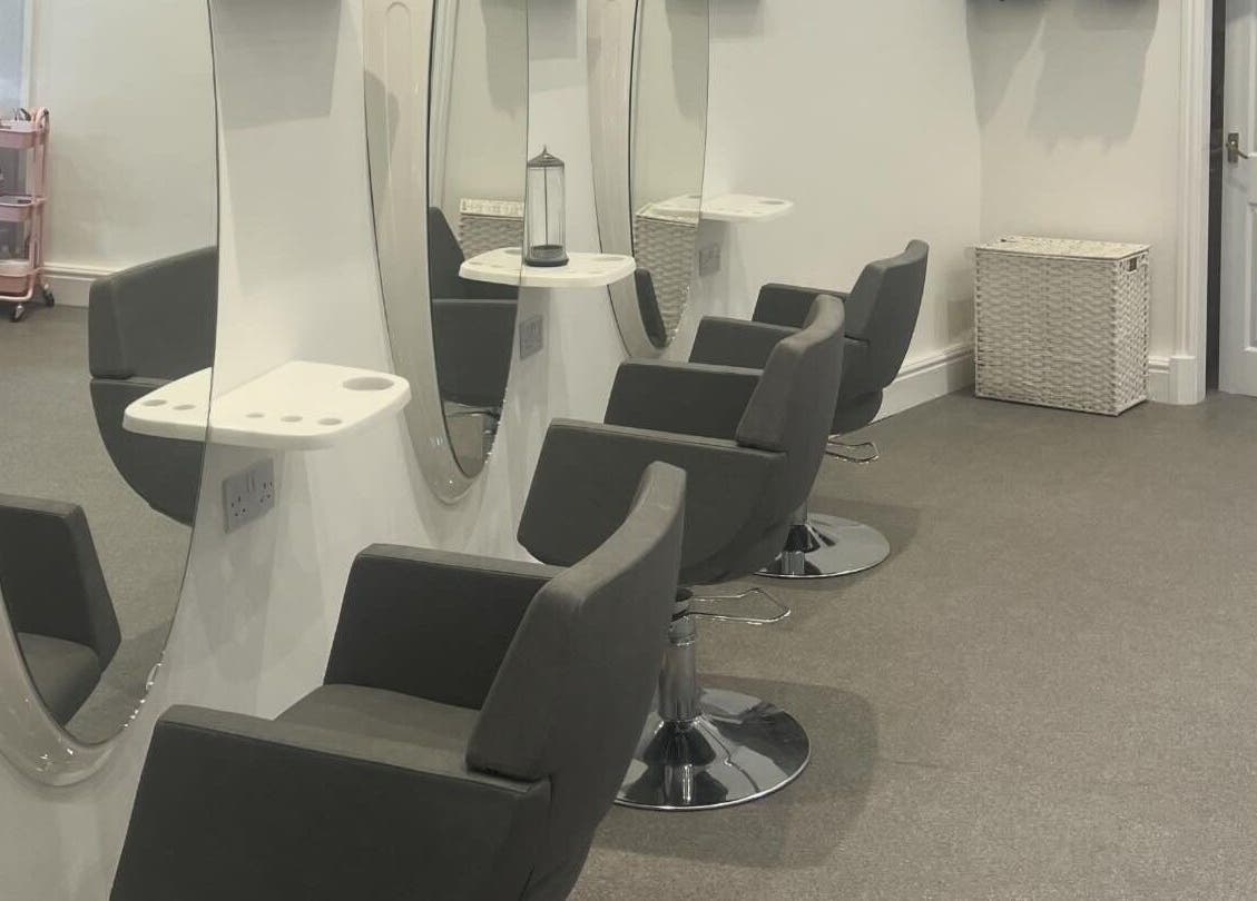 Modern salon chairs and mirrors, Elysium Beauty Limited, Castletown, GB.