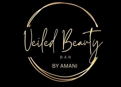 Veiled Beauty Bar logo in gold on black background, Woodridge, Queensland, AU.