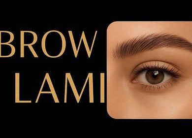 Close-up of brow lamination result at Veiled Beauty Bar, Woodridge, Queensland, AU.