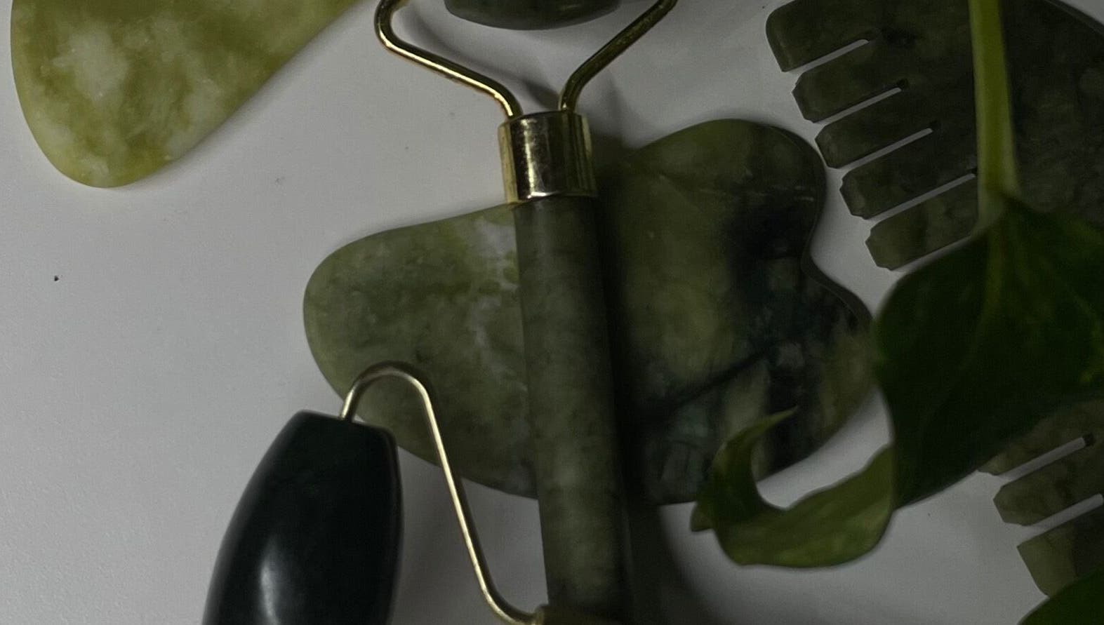 Jade roller and accessories at Jade Aesthetics Spa, Cambridge, Ontario, CA. Enhance your beauty regimen.