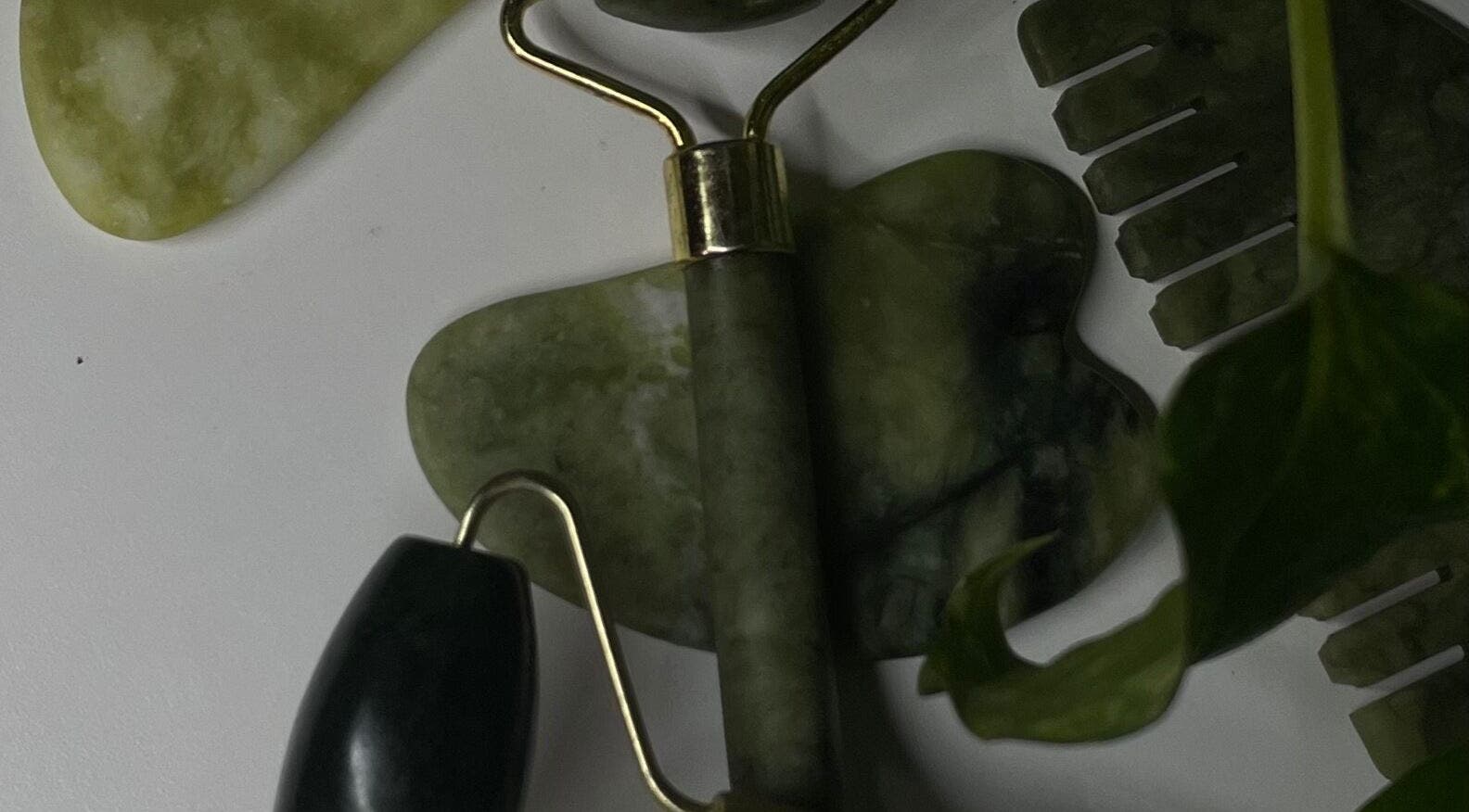 Jade roller and accessories at Jade Aesthetics Spa, Cambridge, Ontario, CA. Enhance your beauty regimen.