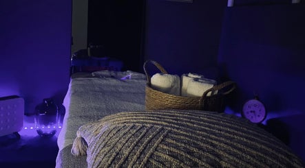 Cozy relaxation room with soft lighting at Body Shop Studio For Men, Cape Town, ZA.