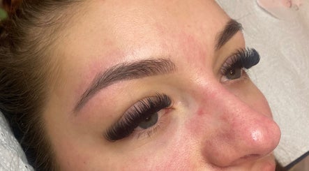 Close-up of eyelash extensions at Lori's Lashes, Whitley Bay, England, GB, showcasing expert application.