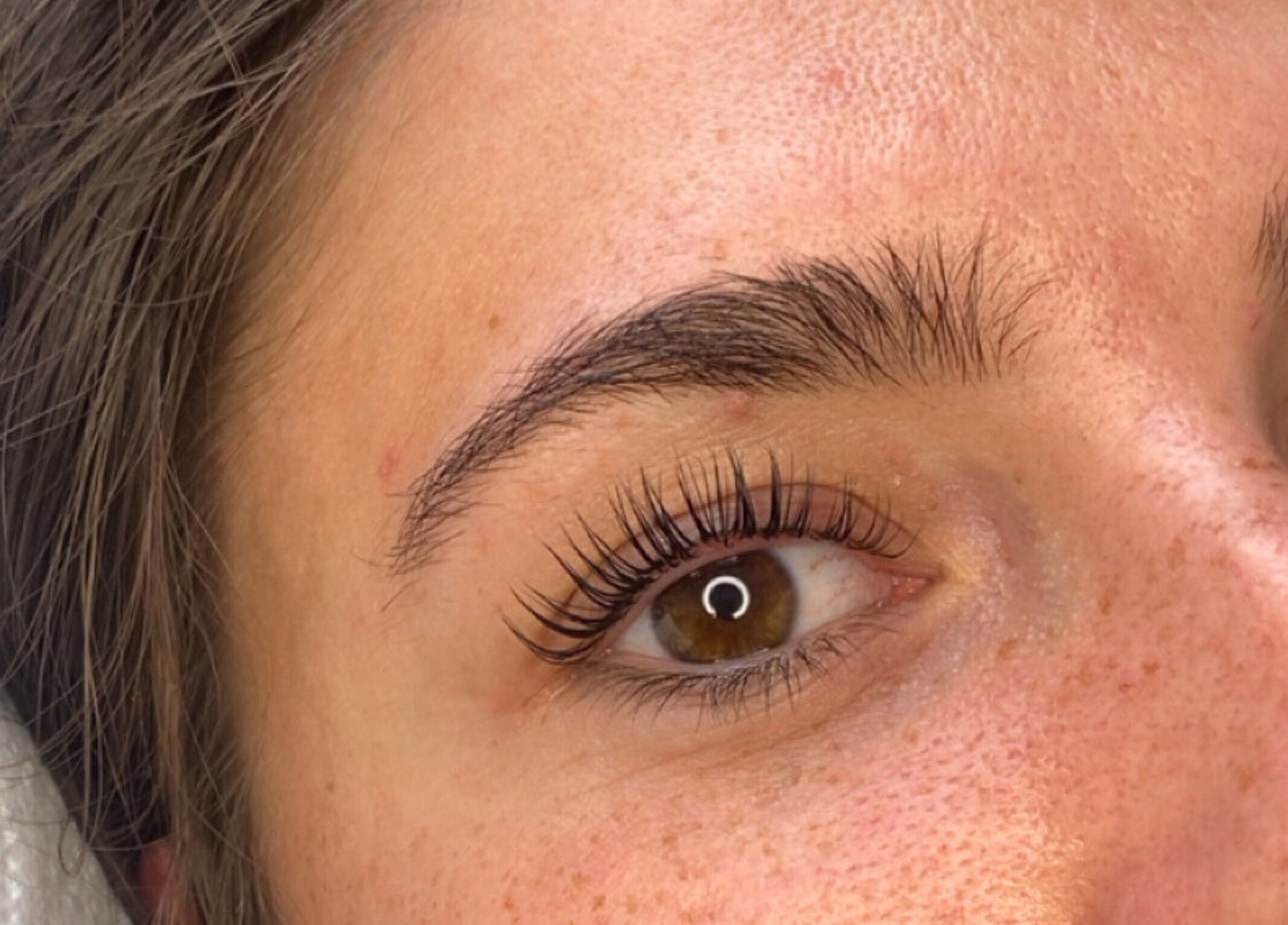 Close-up of perfectly styled lashes at Lori's Lashes, Whitley Bay, England, GB.