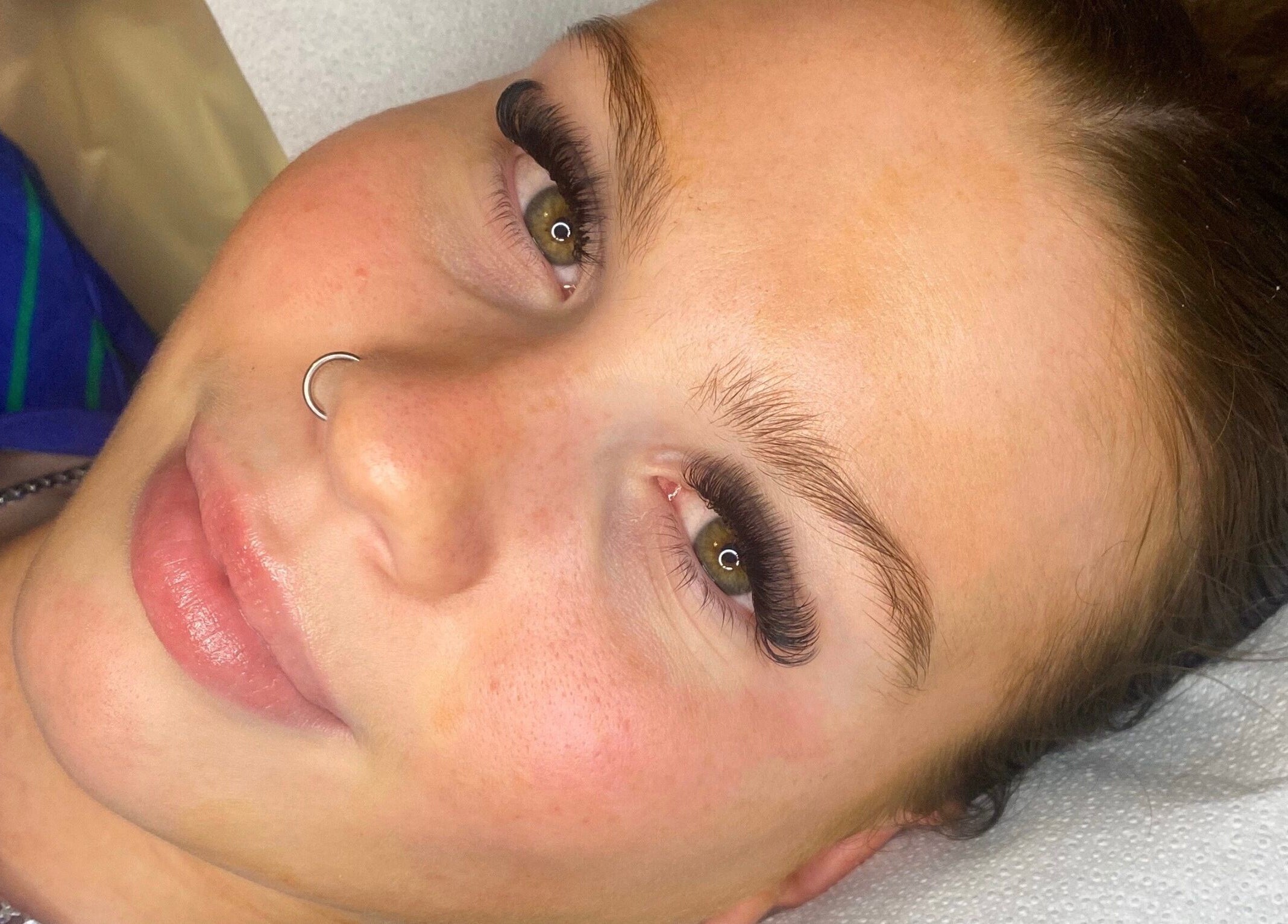 Close-up of eyelash extensions at Lori's Lashes, Whitley Bay, England, GB. Enhances natural beauty.